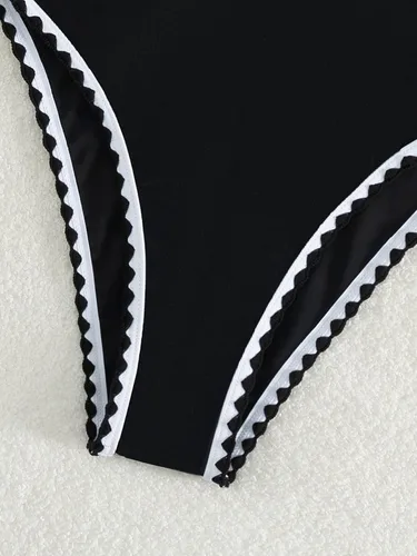 Vista 6 de Floerns Traje de baño de una pieza para mujer con punto entrecruzado