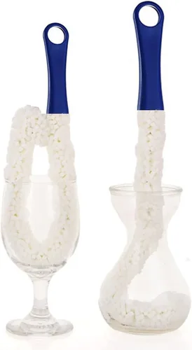 Vista 7 de LJDJ Cepillo de limpieza de botellas, juego de 2 estropajos flexibles para botellas, herramientas de limpieza multifunción para el hogar