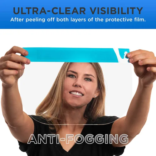 Vista 4 de Salon World Safety Face Shields - Protectores faciales de seguridad ultra transparentes de protección facial completa para proteger los ojos