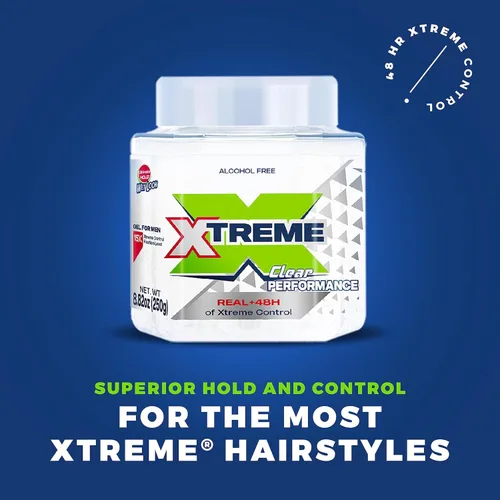 Vista 2 de Xtreme Clear Performance Styling Gel para el cabello para hombres, 8.82 onzas, paquete de 3 Sin alcohol, control Xtreme de 48 horas, con aloe