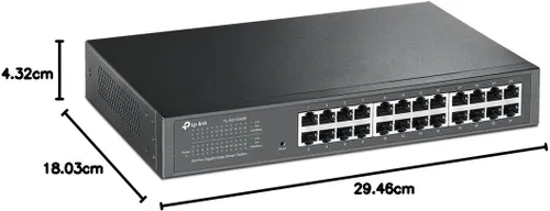 Vista 12 de TP-Link - Switch Gigabit de 24 puertos, fácil gestión inteligente, fácil instalación, escritorio/montaje en rack, metal resistente con puertos