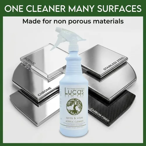 Vista 5 de Spray limpiador de acrílico y plástico para superficies no porosas y camas de bronceado, listo para usar, limpiador sin rayas para plexiglás