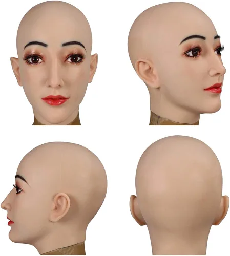 Vista 2 de YIQI Mascarilla de silicona realista de hombre a mujer para Crossdresser Transgender trajes hechos a mano