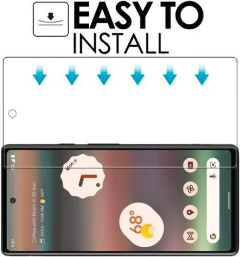 Vista 6 de Protector de pantalla transparente para Google Pixel 6a HD de vidrio templado, 2 unidades, dureza 9H, antiarañazos, protector de pantalla templado