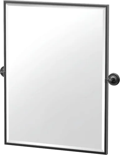 Vista 12 de Gatco Designer II - Espejo rectangular sin marco, cromado, montado en la pared, 24 pulgadas de alto x 19.50 pulgadas de ancho, espejo biselado