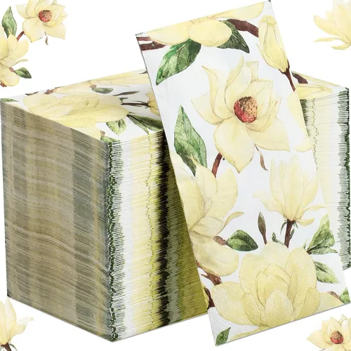 Vista 10 de 150 servilletas florales de Navidad de 3 capas desechables de papel para invitados, servilletas para baño, Navidad, vacaciones, boda, aniversario