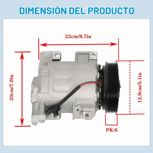 Vista 3 de Reemplazo de compresor de aire acondicionado para Nissan Altima Sentra 2007-2012 2.5L CO 10886C 92600JA00A