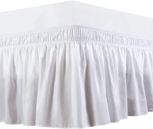 Vista 7 de Elegant Decor Falda de cama 100% algodón egipcio, falda de cama de lujo de 9 pulgadas, 650 hilos, volantes elásticos ajustables y resistentes a