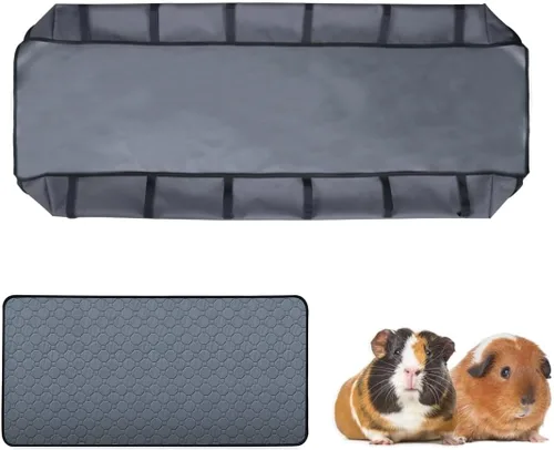 Vista 9 de Revestimientos para jaula de cobayas - Almohadillas lavables para orina de conejillo de indias, impermeables, reutilizables y antideslizantes, ropa