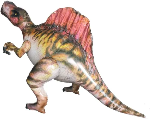 Vista 7 de Globo de aluminio de dinosaurio gigante 4D de pie para helio, anquilosaurio, espinosaurio, parasaurolofo, dragón, suministros de fiesta