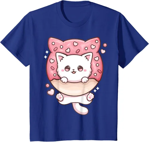 Vista 37 de Camiseta Kawaii Cat Donut Anime Lover Otaku, Negro