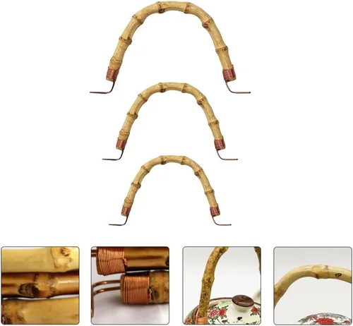 Vista 7 de STOBOK 3 piezas de mango de tetera de ratán, mango de tetera japonesa con cable, repuesto para tetera china, olla de cerámica, ollas de té