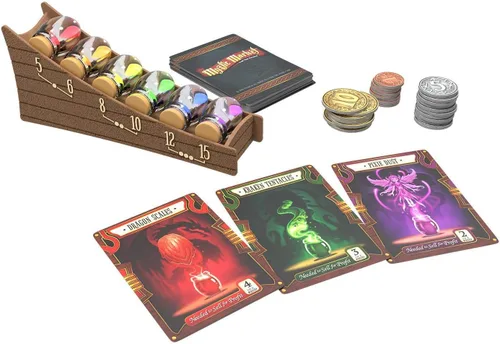 Vista 4 de ThinkFun Mystic Market Strategy - Juego de cartas para 2-4 jugadores, edades +10, un emocionante juego rápido, perfecto tanto para familias como