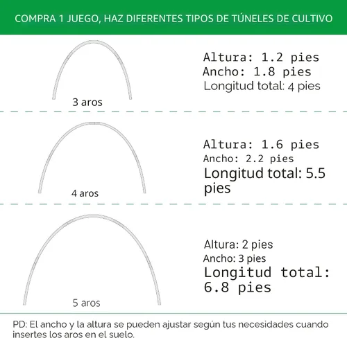 Vista 7 de Aros de Jardín Gardzen, Aros para Invernadero DIY para Camas Elevadas, Cubierta de Fila, Malla de Jardín 24 Piezas