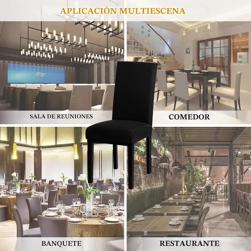 Vista 7 de Sufdari Juego de 2 fundas para sillas de comedor, fundas para sillas de cocina, fundas para sillas Parsons, protectores de sillas de elastano