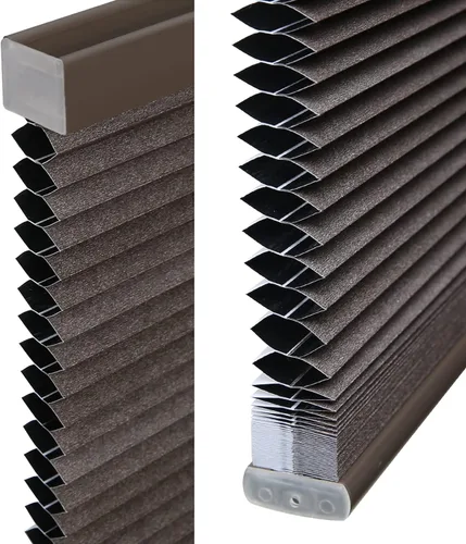 Vista 2 de LazBlinds Persianas celulares inalámbricas personalizadas, café oscuro, 16-70 pulgadas de ancho x 12-72 pulgadas de alto Blackout - Café oscuro