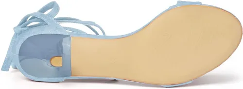 Vista 5 de Allegra K Sandalias con cordones de tacón de gatito para mujer