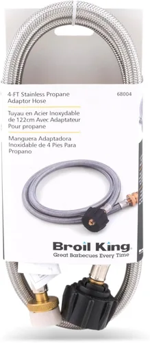 Vista 2 de Broil King 68004 Adaptador de manguera de propano líquido de acero inoxidable de 4 pies
