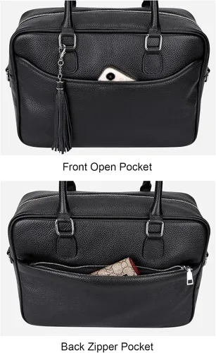 Vista 7 de Over Earth Bolso de mano de cuero para mujer, bolso de hombro con asa superior