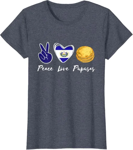 Vista 63 de Pupusas Lover Love Peace El Salvadaor Camiseta Comida Salvadoreña