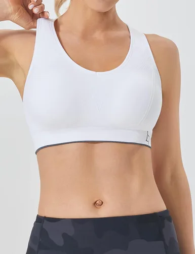 Vista 2 de FITTIN Sujetadores deportivos con espalda cruzada para mujer brasier deportivo sin costuras con acolchado extraíble para yoga gimnasio entrenamiento