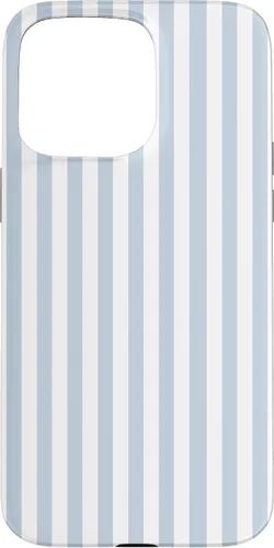 Vista 31 de Funda con patrón geométrico de rayas blancas y azul claro para iPhone 17