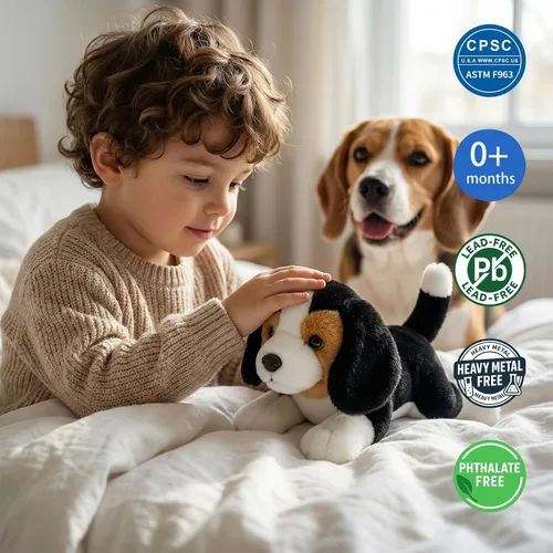 Vista 2 de Peluche de animal de peluche suave para cachorro, cachorro, chupete para dormir, adorable animal de peluche para niños pequeños, niños y niñas