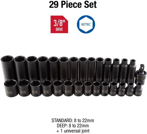 Vista 2 de Sunex Tools - 3/8 DRIVE 29 PIEZAS METRIC MAESTRO IMPACTO SOCKET SE