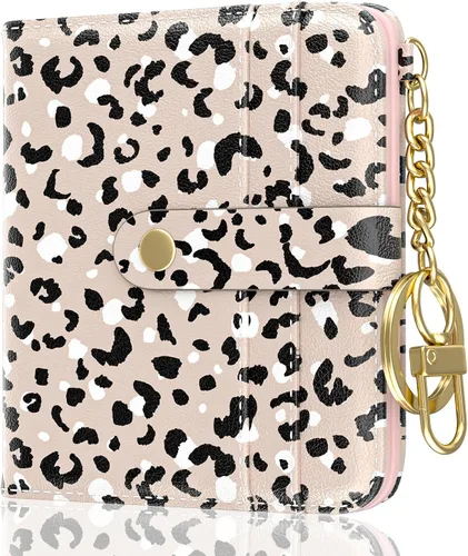 Vista 24 de Aiawoxc billetera para mujer, billeteras pequeñas RFID para mujer, cartera delgada y compacta para tarjetas de crédito, linda cartera de cuero