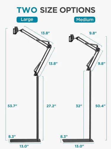 Vista 6 de Soporte de piso para tableta InnoGear, soporte de teléfono para cama ajustable universal compatible con iPhone iPad Pro Air Mini, Samsung Tab