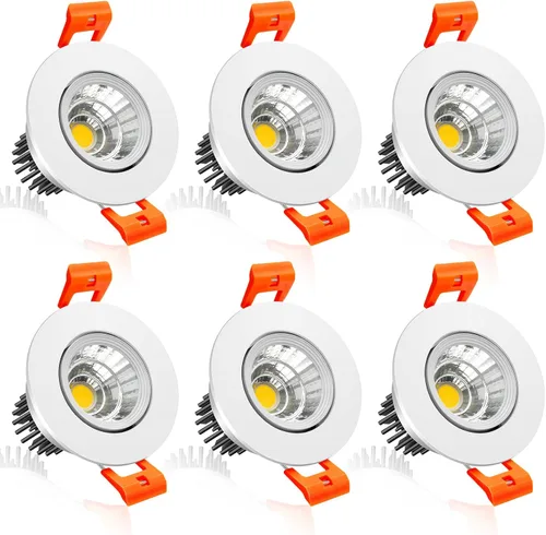 Vista 16 de inShareplus Downlight LED de 2 pulgadas, iluminación empotrable de 3 W, regulable, luz blanca cálida de 3000 K, CRI80, luces de techo