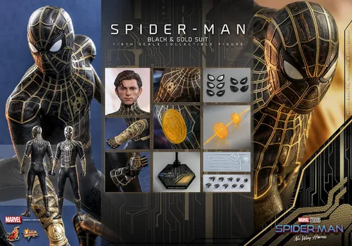 Vista 8 de Hot Toys 16 Spider-Man - Traje negro y dorado - Spider-Man No Way Home