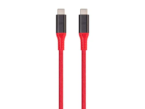 Vista 7 de Monoprice AtlasFlex Series USB 3.2 Gen 2 USB-C Data & Power Cable trenzado de nailon reforzado con Kevlar, 10 Gbps, 5A/100 W PD, 3.3 ft, negro