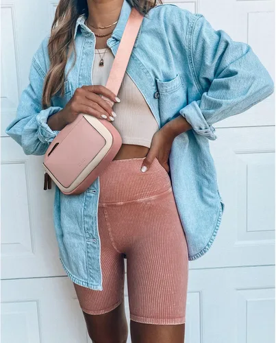 Vista 2 de CLUCI Riñonera para Mujer, Mini Bolsa Cruzada de Cintura Everywhere con Correa Ajustable, Riñonera de Cuero Vegano para Mujer
