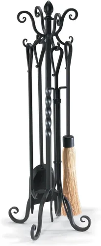 Vista 5 de Pilgrim Home and Hearth 19008 - Juego de herramientas para chimenea victoriana, bronce cepillado