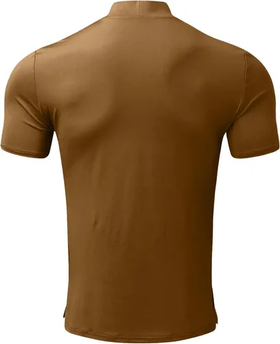 Vista 3 de Camisas térmicas de manga larga/corta para hombre, cuello alto, ajustadas, para hombre Estilo1-caqui
