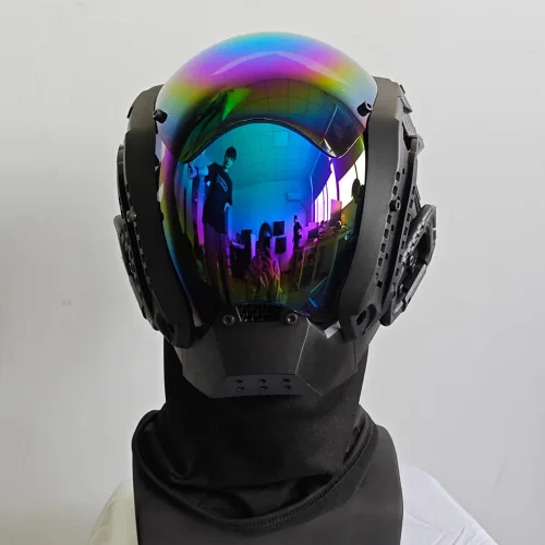 Vista 7 de Máscara punk cosplay para hombres, equipo mecánico de ciencia ficción, cosplay, máscara de Halloween, accesorios para fiestas y festivales de música