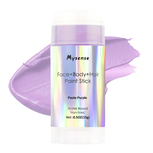 Vista 8 de Mysense Pintura en barra verde Amazon para el cabello de cara y cuerpo, maquillaje de Halloween, Elphaba Witch Gamora, color de cabello temporal