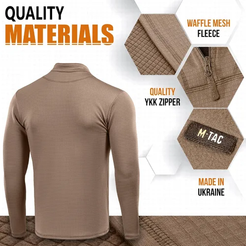 Vista 3 de M-Tac Thermal Shirt for Men Grid Fleece Lined Base Layer Compression Top for Cold Weather ECWCS Delta Level 2