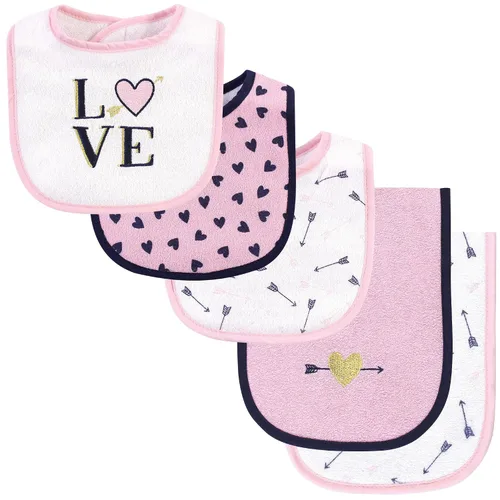 Vista 13 de Hudson Baby Conjunto unisex de babero de rizo de algodón y paño para eructos, talla única