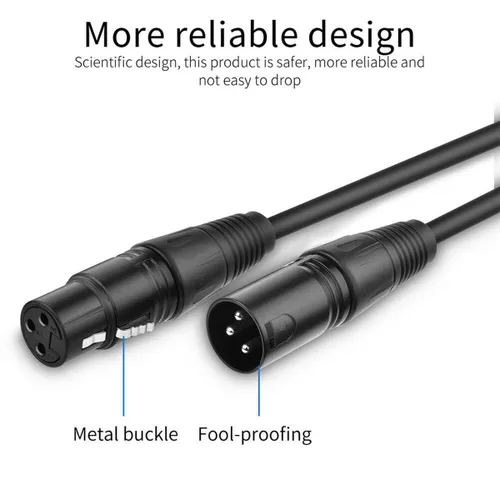 Vista 4 de Mic DMX Audio Cable 3 Pin XLR macho a XLR hembra Cable de micrófono (3.3 ft)