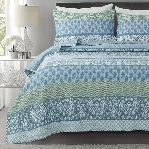 Vista 15 de KASENTEX Juego de colcha individual, colcha ligera, colcha reversible, ropa de cama impresa con diseño campestre, funda de edredón prelavada - Ropa