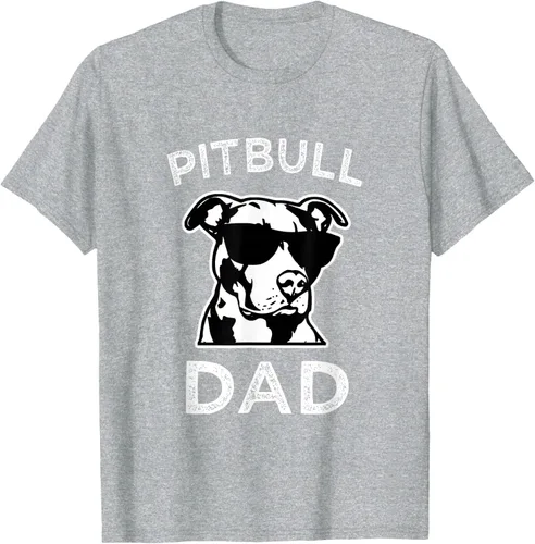 Vista 6 de Camiseta para hombre con diseño de Pitbull Dad Pit Bull Dog para hombre, Negro