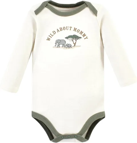 Vista 162 de Hudson Baby Body unisex de algodón de manga larga para bebé, leopardo rosa rojo