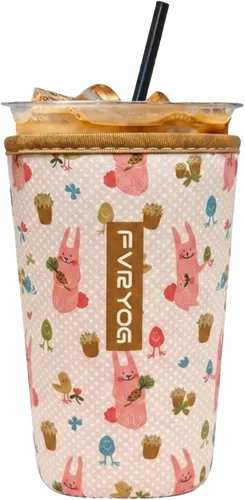Vista 120 de Reusable Insulated Neoprene Iced Coffee Sleeves for Iced Coffee Cups, Coffee Coolies sleeves for Iced & Hot Drinks