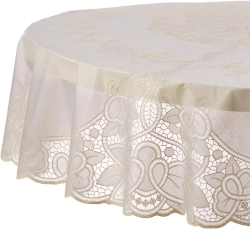 Vista 8 de Violet Linen Mantel de vinilo con diseño de Betenburg, color beige, 60 x 90 pulgadas, oblongo/rectangular