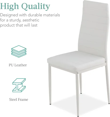 Vista 9 de Best Choice Products Juego de comedor de 5 piezas de vidrio, muebles modernos de mesa de cocina para comedor, dinette, espacio compacto ahorrador