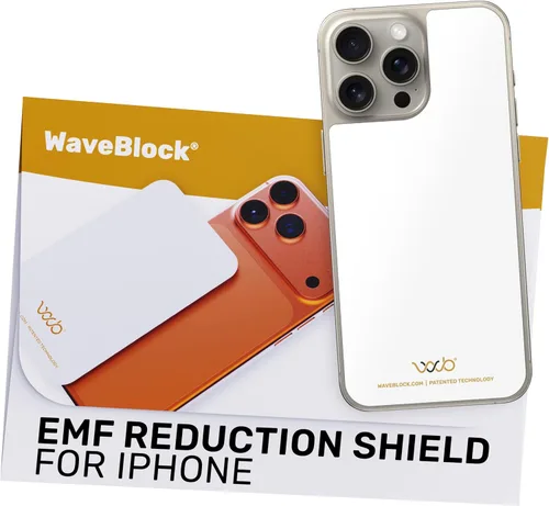 Vista 23 de WAVEBLOCK Bloqueador de EMF para Celular - Hecho para iPhone 11 - La única pegatina 5G-Shield patentada, respaldada científicamente y probada