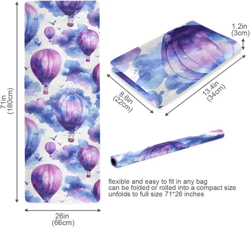 Vista 6 de Hot Air Balloon Pattern Yoga Mat Non Slip Thick Kids Eco Friendly Rubber Workout Foldable Yoga Mat Women Exercise