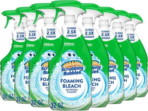 Vista 10 de Scrubbing Bubbles Limpiador de baño y ducha con lejía espumante desinfectante en aerosol, ayuda a eliminar el moho y el mildiú, 32 oz